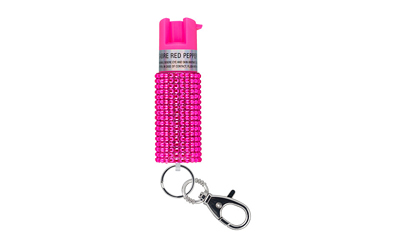 Sabre Jeweled, .54oz, Jeweled Pink, Snap Clip Keychain, Twist Lock Safety KR-J-PK-02