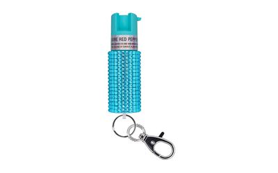 Sabre Jeweled, .54oz, Jeweled Teal, Snap Clip Keychain, Twist Lock Safety KR-J-TL-02