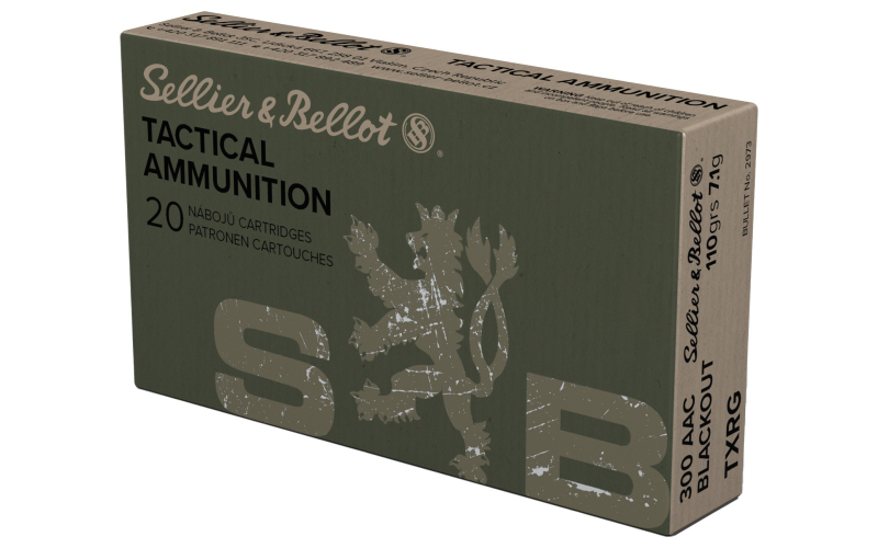 Sellier & Bellot Exergy Blue Bullet, Rifle Ammunition, 300 Blackout, 110 Grains, Lead Free Tipped Boat Tail, 20 Round Box, 1000 Round Case SB300BLKXA
