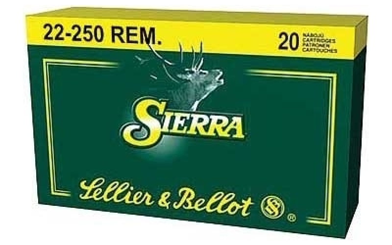 Sellier & Bellot 22-250 remington 55gr sierra boat tail 20/box