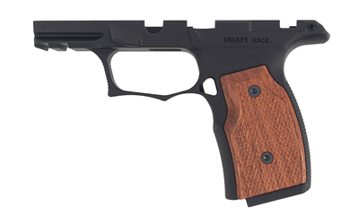 Sharps Bros. Grip Module, Fits Sig P365/XL/X/X Macro with Safety, Anodized Finish, Black, Includes Brazilian Cherry Grip Panels, G2 Model Includes Steel Lug Insert SBGM02-G2
