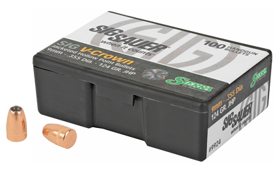 Sierra Bullets V-Crown, .355 Diameter, 9MM, 124 Grain, Jacketed Hollow Point, 100 Count 9924