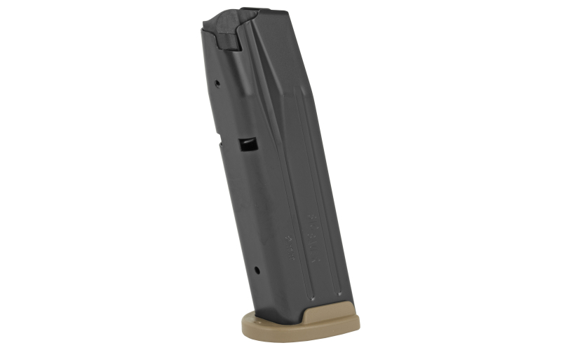 Sig Sauer Magazine, 9MM, 17 Rounds, Fits M17, Steel, Black, Coyote Base MAG-MOD-F-9-17-COY