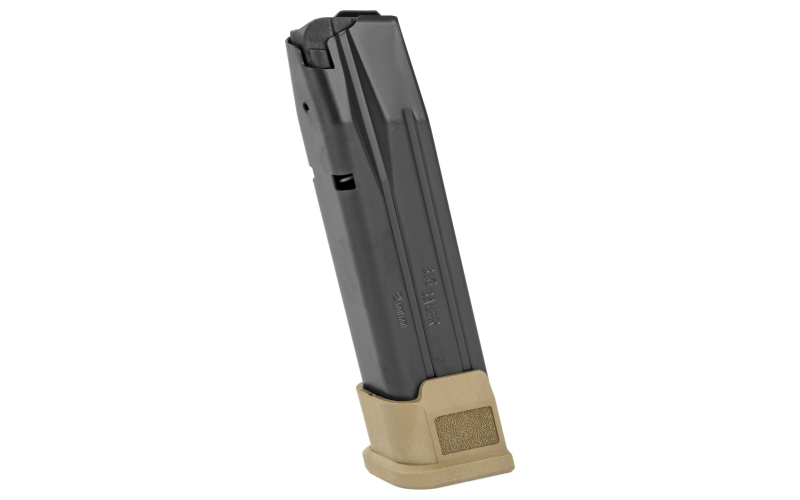 Sig Sauer Magazine, 9MM, 21 Rounds, Fits P320, M17, Steel, Black, Coyote Base MAG-MOD-F-9-21-COY
