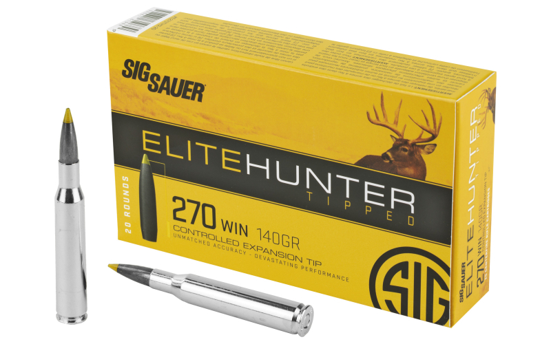Sig Sauer Elite Tipped Hunting, 270 Winchester, 140 Grain, Ballistic Tip, 20 Round Box E270TH2-20