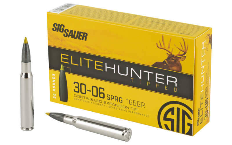 Sig Sauer Elite Tipped Hunting, 30-06 Springfield, 165 Grain, Ballistic Tip, 20 Round Box  E3006TH2-20