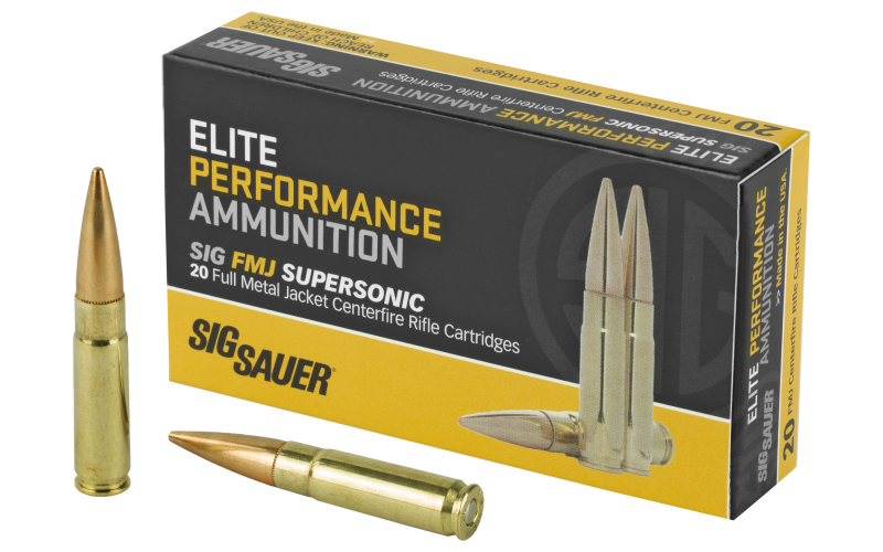 Sig Sauer Elite Ball, 300 Blackout, 125 Grain, Full Metal Jacket, 20 Round Box E300B1-20