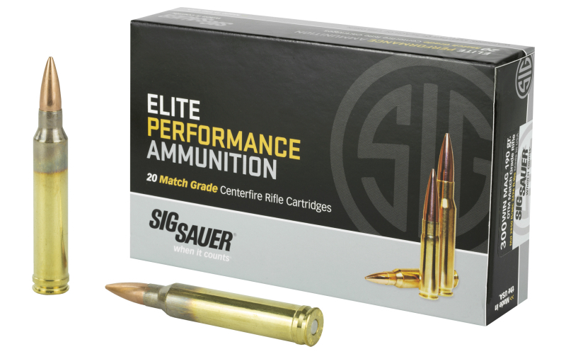 Sig Sauer Elite Match, 300 Win, 190 Grain Open Tip Match, 20 Round Box E3WMM1-20