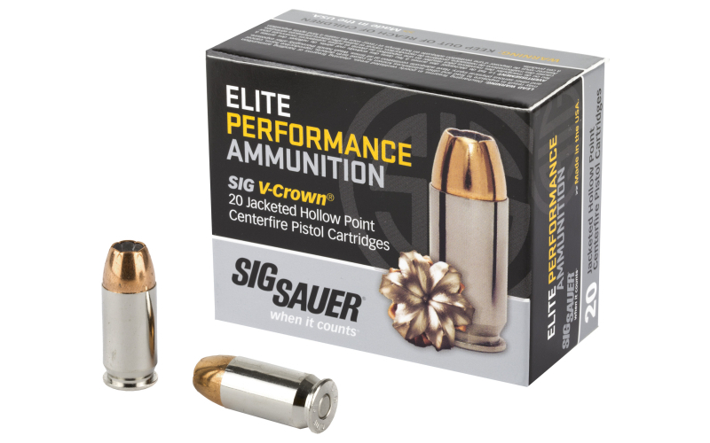 Sig Sauer Elite Performance V-Crown, 45 ACP, 230 Grain, Jacketed Hollow Point, 20 Round Box E45AP2-20