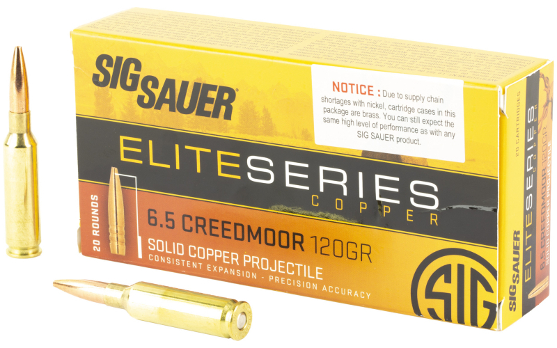 Sig Sauer Elite Performance Hunting, 6.5 Creedmoor, 120 Grain, HT, 20 Rounds Per Box E65CH1-20