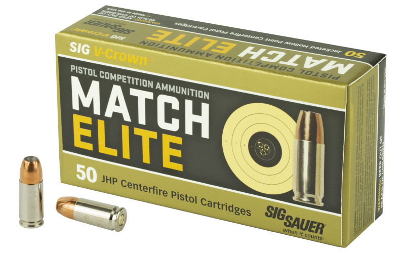 Sig Sauer V-Crown, 9MM, 115 Grain, Jacketed Hollow Point, 50Round Box E9MMA1-COMP-50