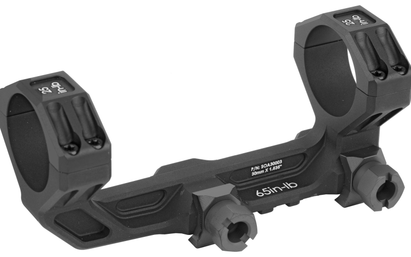 Sig Sauer ALPHA3, One Piece Mount, 30mm Rings, 1.535 inch height, 0 MOA Elevation, Black Color, Epoxy Powder Coat Finish, Fits Picatinny Rail SOA30003