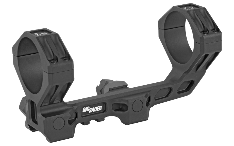 Sig Sauer ALPHA3, One Piece Mount, 34mm Rings, 1.535 inch height, 20 MOA Elevation, Black Color, Epoxy Powder Coat Finish, Fits Picatinny Rail SOA30007