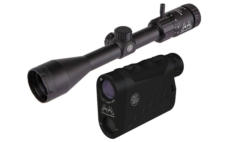Sig Sauer Buckmaster Combo Kit, Rifle Scope, Kilo 1500 Rangefinder, 3-9X40mm, BDC Reticle, 1" Tube, 0.25 MOA Adjustments, Black Color SOK15BM01