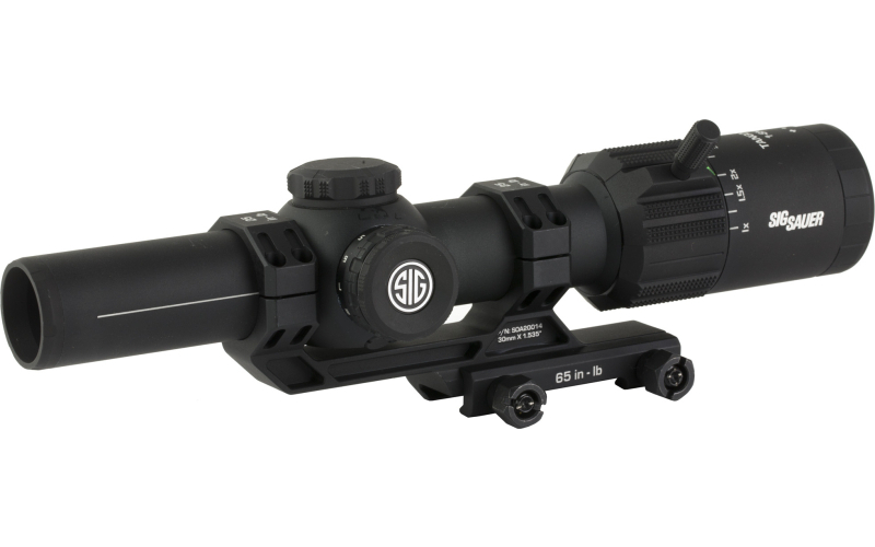 Sig Sauer Tango MSR, Rifle Scope, 1-8X24mm Second Focal Plane, 30mm Maintube, MSR-BDC8 Illuminated MOA Reticle, Black, Includes ALPHA-MSR Cantilvered Mount SOTM81000