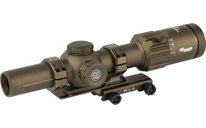 Sig Sauer Tango MSR, Rifle Scope, 1-8X24, BDC8 Illuminated Reticle, Second Focal Plane, 30mm Main Body Tube, Matte Finish, Coyote Brwon, Includes Alpha MSR Mount and Flip Back Covers SOTM81200