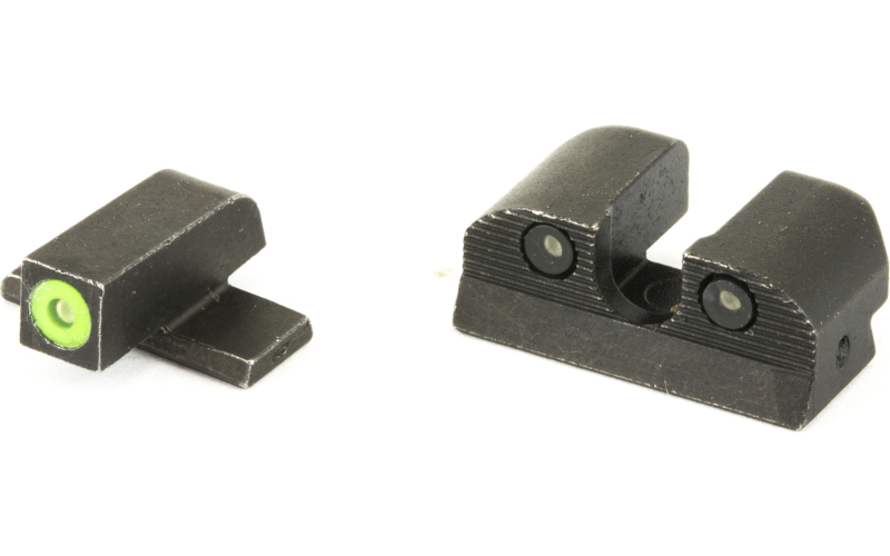 Sig Sauer XRay, Round Notch, Sight, #8 Front Sight, #8 Rear Sight, Sig P224. P226 9MM, P228, P229, P239, Green w/White Outline, Tritium Standard Dot with White Stripe Rear SOX10004
