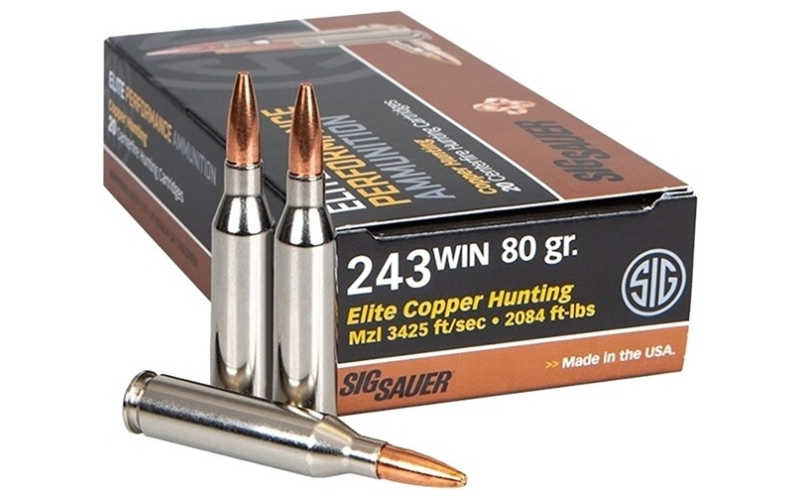 Sig Sauer 243 winchester 80gr copper 20/box