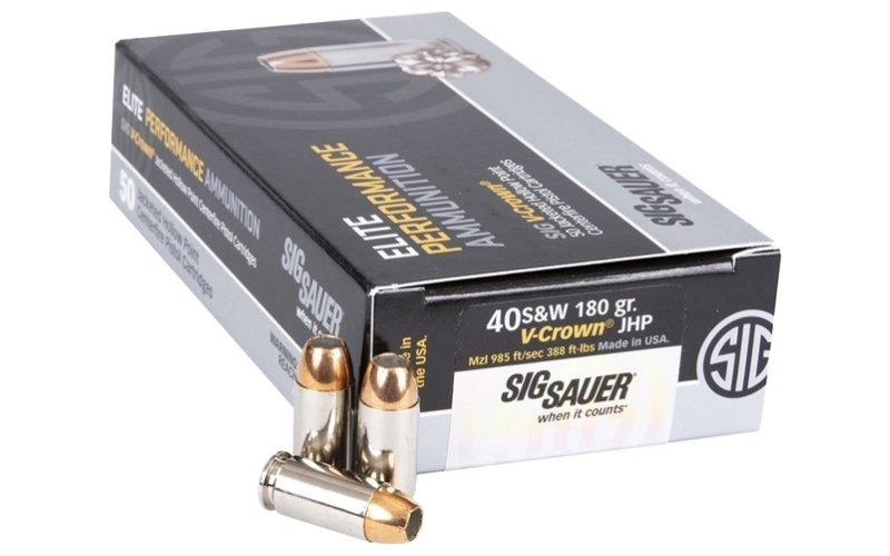 Sig Sauer 40 s&w 180gr jacketed hollow point 50/box