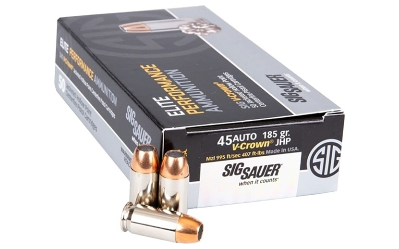 Sig Sauer 45 auto 230gr jacketed hollow point 50/box