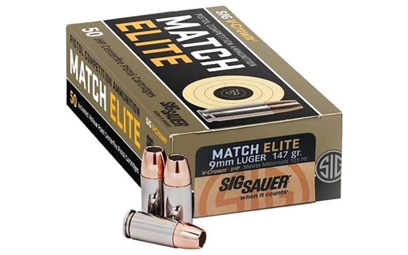Sig Sauer 9mm luger 147gr jacketed hollow point 50/box