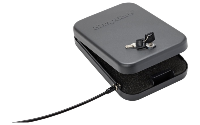 SnapSafe Lock Box, X-Large, 10" x 7" x 2", Key Lock, 16 Gauge Steel, Cable Included, Black Finish 75210