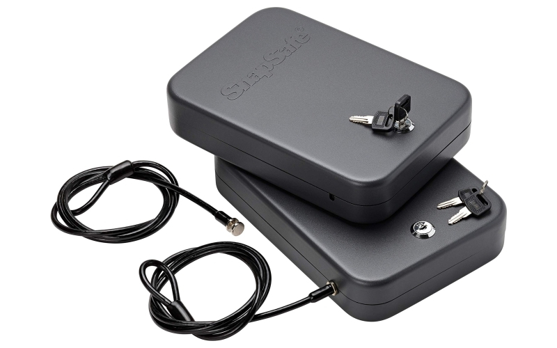 SnapSafe Lock Box, X-Large, 10" x 7" x 2", 2 Pack, Keyed Lock, 16 Gauge Steel, Cable Included, Black, 2 Pack 75211