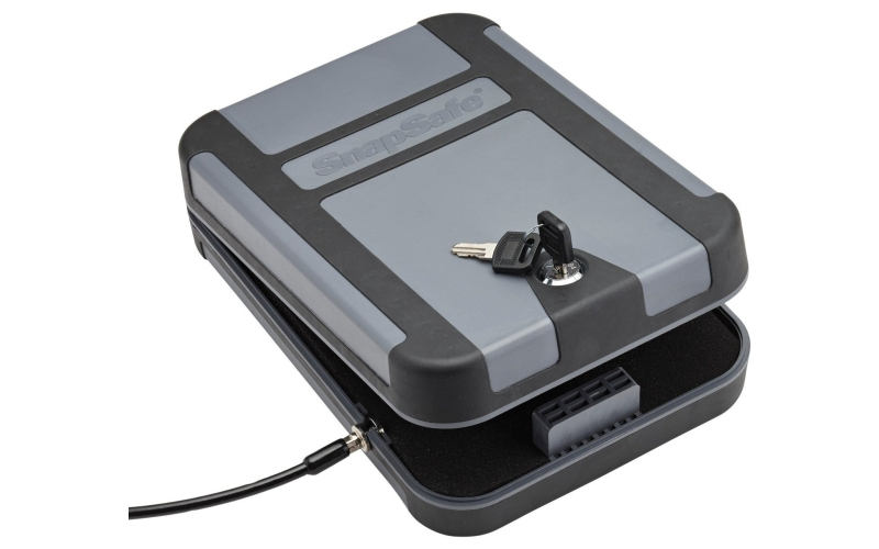 SnapSafe TrekLite Lock Box, X-Large, 10" x 7" x 2", Black and Gray Finish, Key Lock, Cable Included 75212