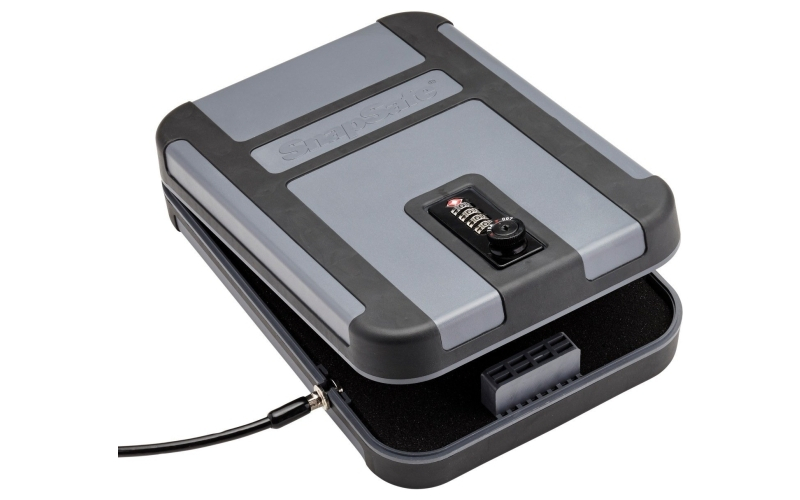 SnapSafe TrekLite Lock Box, X-Large, 10" x 7" x 2", Black and Gray Finish, TSA Combination Lock, Cable Included 75241