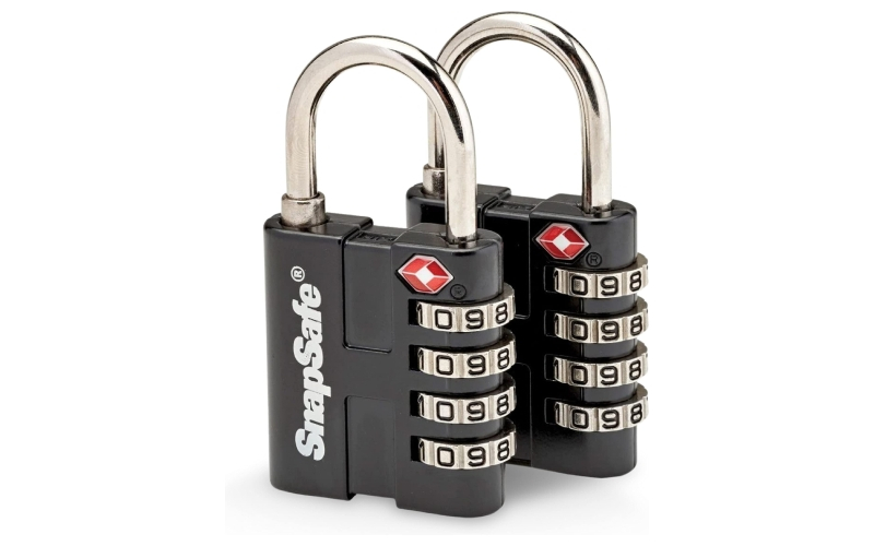 SnapSafe TSA Lock w/Steel Shackle, Black Finish, 2 Pack 76020