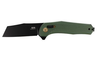 SOG Knives & Tools Diverge XR, Folding Knife, 3" Sheepsfoot Straight Edge, Aluminum Handle, Forest Green, PVD Finish, D2 Construction SOG-12-02-03-43