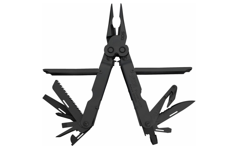 SOG Knives & Tools PowerLock EOD, V-Cutter, 18 Tool Multi-Tool, 420 Stainless Steel, Black Oxide Finish, Black, Includes Nylon Sheath SOG-B63N-CP