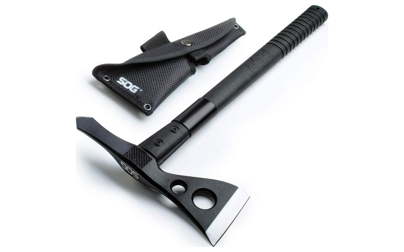 SOG Knives & Tools Tactical Tomahawk, Axe, 2.75" Straight Edge, Black Glass Reinforced Nylon Handle, 420 Stainless Steel, Hardcased Finish, Black, Includes Glass-Reinforced Nylon Sheath SOG-F01TN-CP