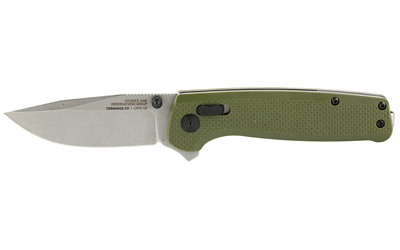 SOG Knives & Tools Terminus XR, Folding Knife, 2.95" Straight Clip Point, Olive Drab Green G10 Handle, D2 Steel, Stonewashed Finish, Silver SOG-TM1022-CP