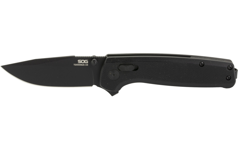 SOG Knives & Tools Terminus XR, 2.95" Folding Knife, Clip Point Straight Edge, G10 Handle, D2 Steel, Black SOG-TM1027-BX