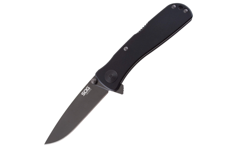 SOG Knives & Tools Twitch II, Folding Knife, 2.65" Drop Point Straight Edge, Hardcase Black Titanium Nitride Handle, AUS Steel, Black Titanium Nitride Finish, Black SOG-TWI12-CP