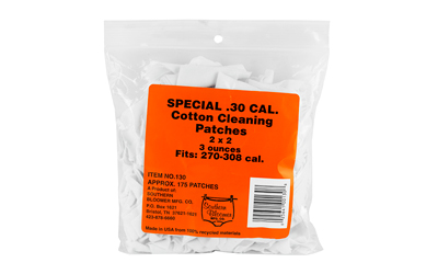 Southern Bloomer Cotton Patch, 2"X2" For 30 Caliber, 130 Per Bag #130