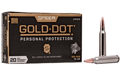 Speer Ammunition Speer Gold Dot, 223 Remington, 75 Grain, Gold Dot Soft Point, 20 Round Box 24469