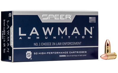 Speer Ammunition Speer Lawman, 9mm, 115 Grain, Total Metal Jacket, 50 Round Box 53650