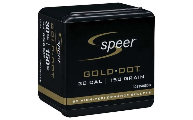 Speer Ammunition 30 caliber (0.308'') 150gr gold dot soft point 50/box bc .503