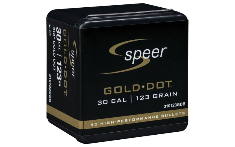 Speer Ammunition 30 caliber (0.310'') 123gr gold dot soft point 50/box