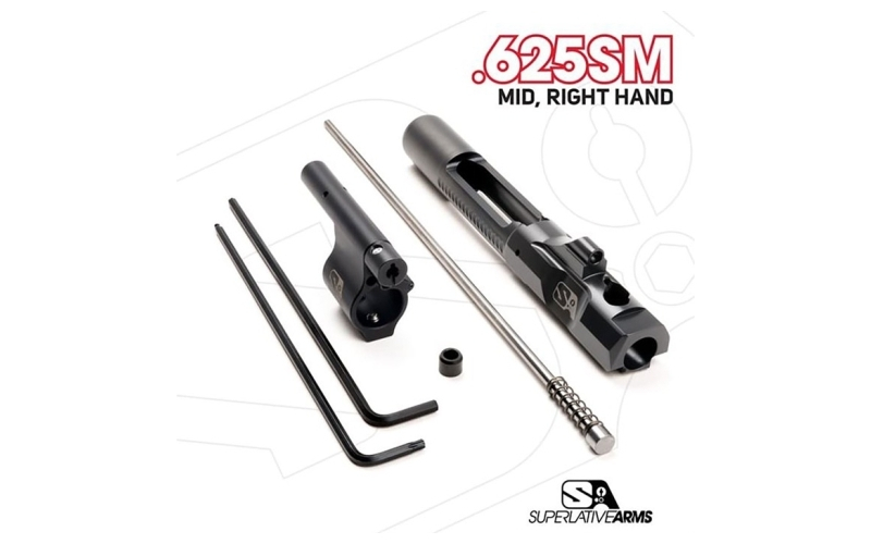 Superlative Arms Llc Ar-15 adj piston system w/solid .625'' gas block midlength rh