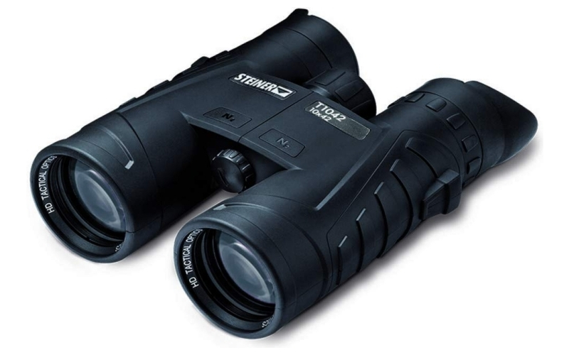 Steiner Tactical, Binocular, 42mm Objective Lenses, 10X Power Magnification, Matte Finish, Black, Includes Case, Cleaning cloth. Neck Strap, Objective Cover, Rain Guard, Shoulder Strap 2005