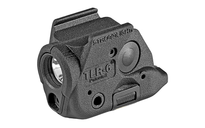Streamlight TLR-6, Tac Light with Laser, Fits Glock 43X MOS/48 MOS/43X with Rail/48 with Rail, Black, C4 LED, 100 Lumens, Red Laser, 2x CR1/3 N Lithium Batteries 69286