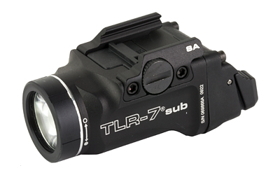 Streamlight TLR-7X Sub, White LED, 500 Lumens, Fits Springfield Hellcat, Anodized Finish, Black, Includes Mounting Keys and 1x CR123A 69404