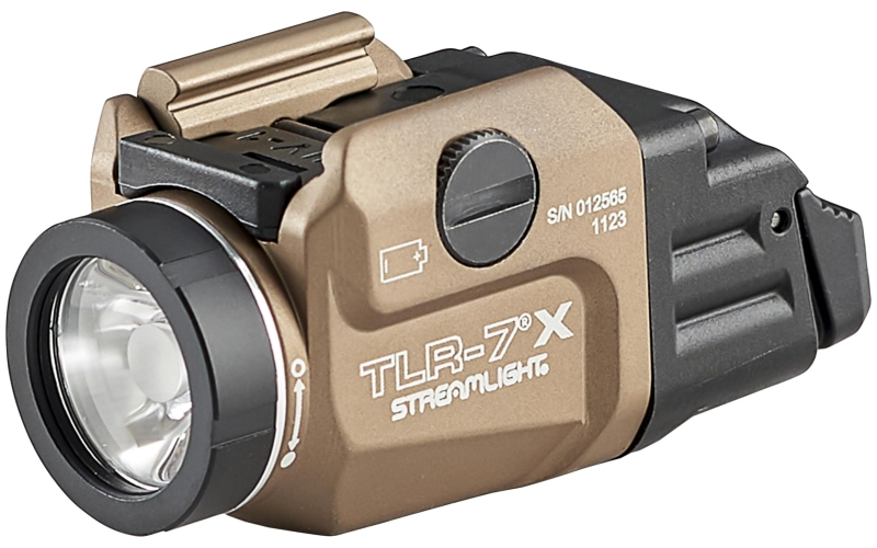 Streamlight TLR-7X, 500 Lumens, 1 Hour Runtime, Dual Fuel, Matte Finish, Flat Dark Earth, Includes High and Low Switch, (1) SL-B9 Rechargeable Battery, USB Charging Cable 69456