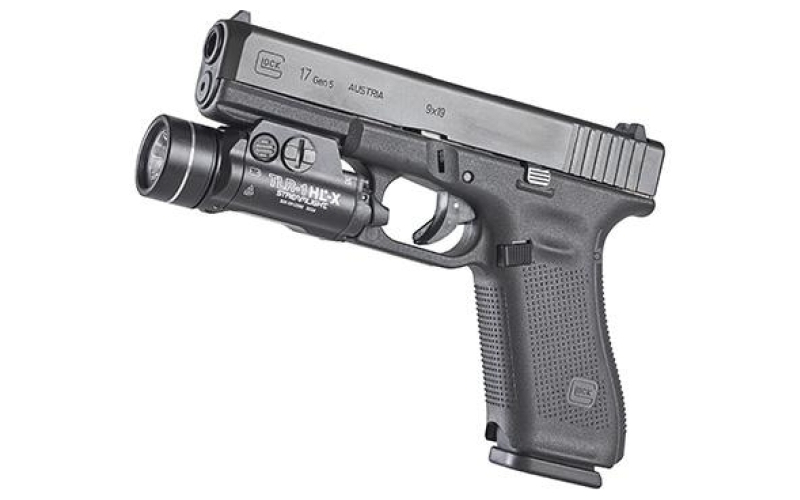 Streamlight TLR-1 HL-X, Pistol Light, 1,000 Lumens with CR123A Batteries, 1.5 Hour Run Time, Matte Finish, Black 69500
