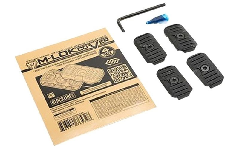 Strike Industries Ar-15 m-lok cable management rail covers short black 2pk