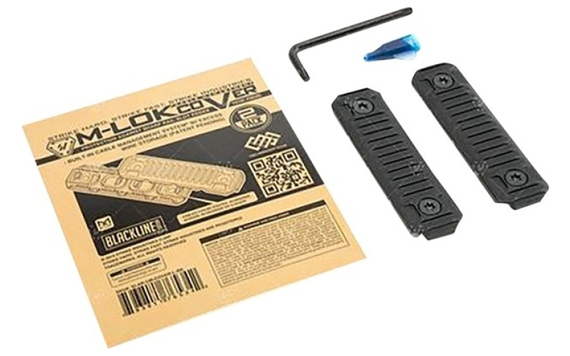 Strike Industries Ar-15 m-lok cable management rail covers long black 2pk
