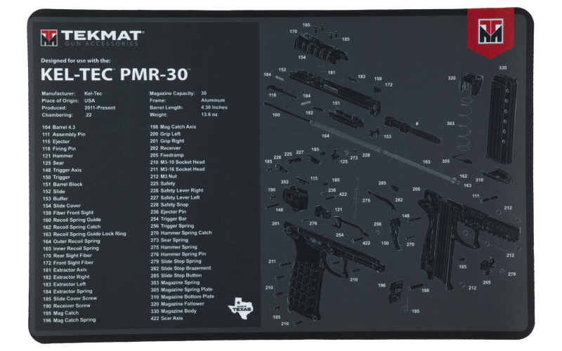 TEKMAT PSTL MAT FOR KELTEC PMR30 BLK